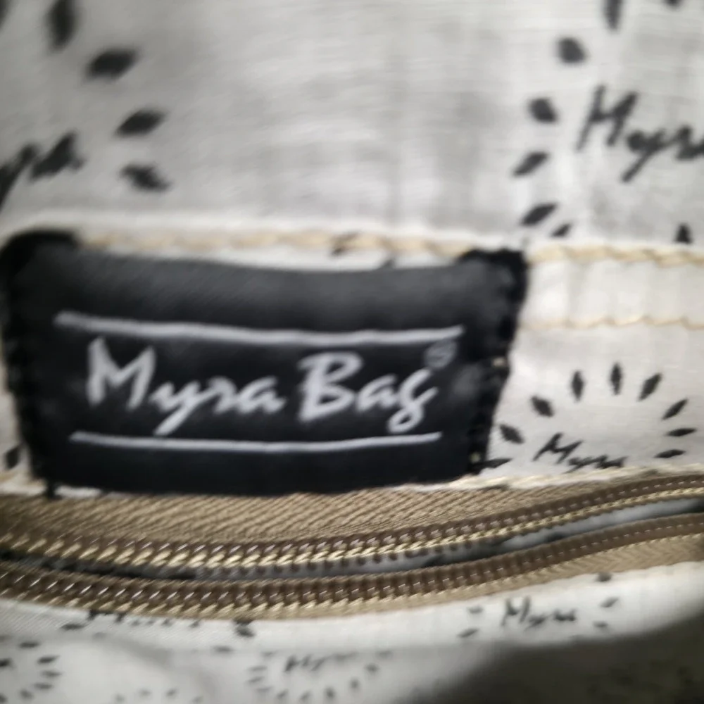 Myra Bag Oriental Cowhide Backpack S-1269 Upcycled Canvas Rug Leather Western